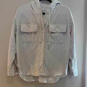 American Eagle Outfitters Light Gray Button Down Shirt